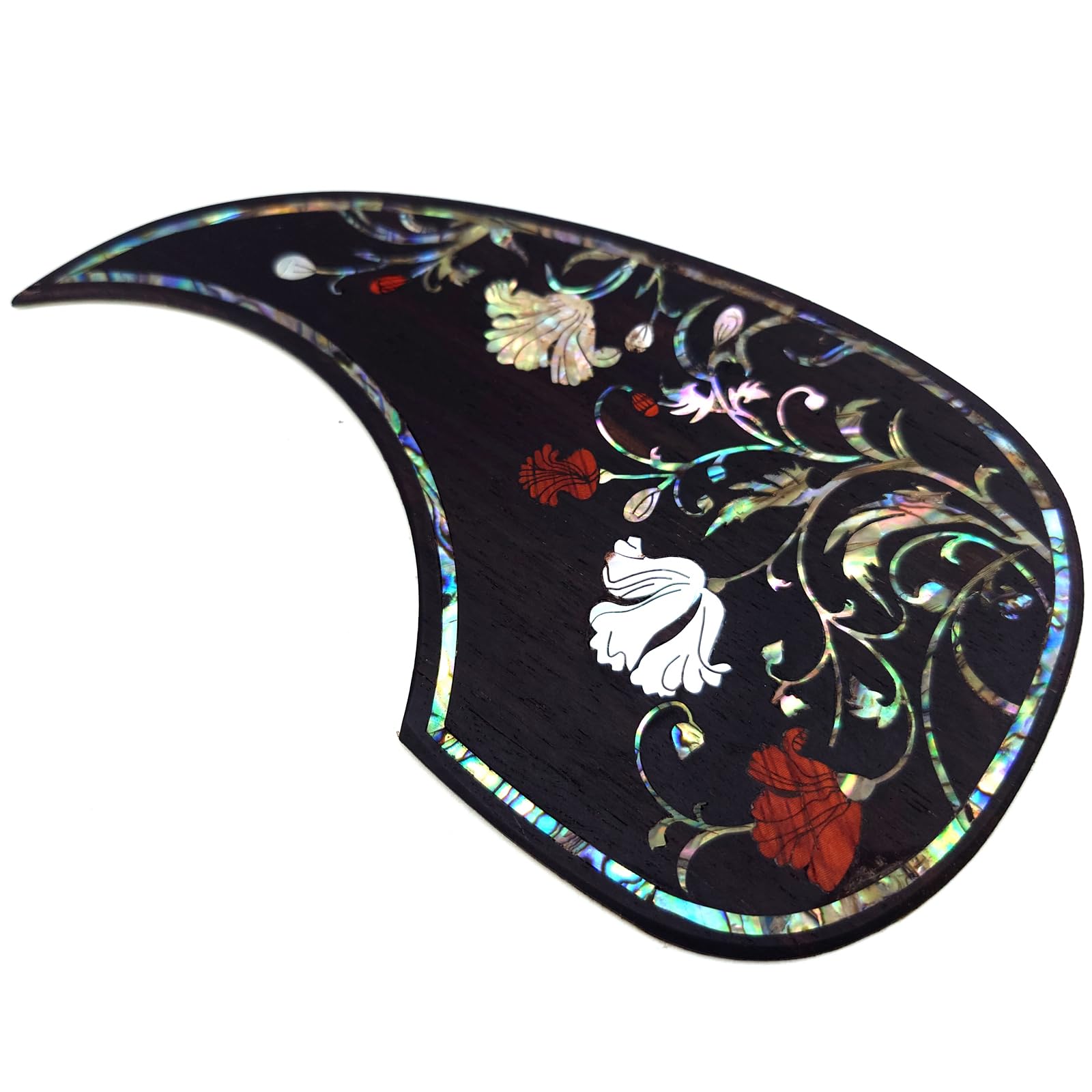 Guitar Pick Guard, Battipenna in abalone in palissandro autoadesivo for Chitarre acustiche folk D-45 Taylor(23)