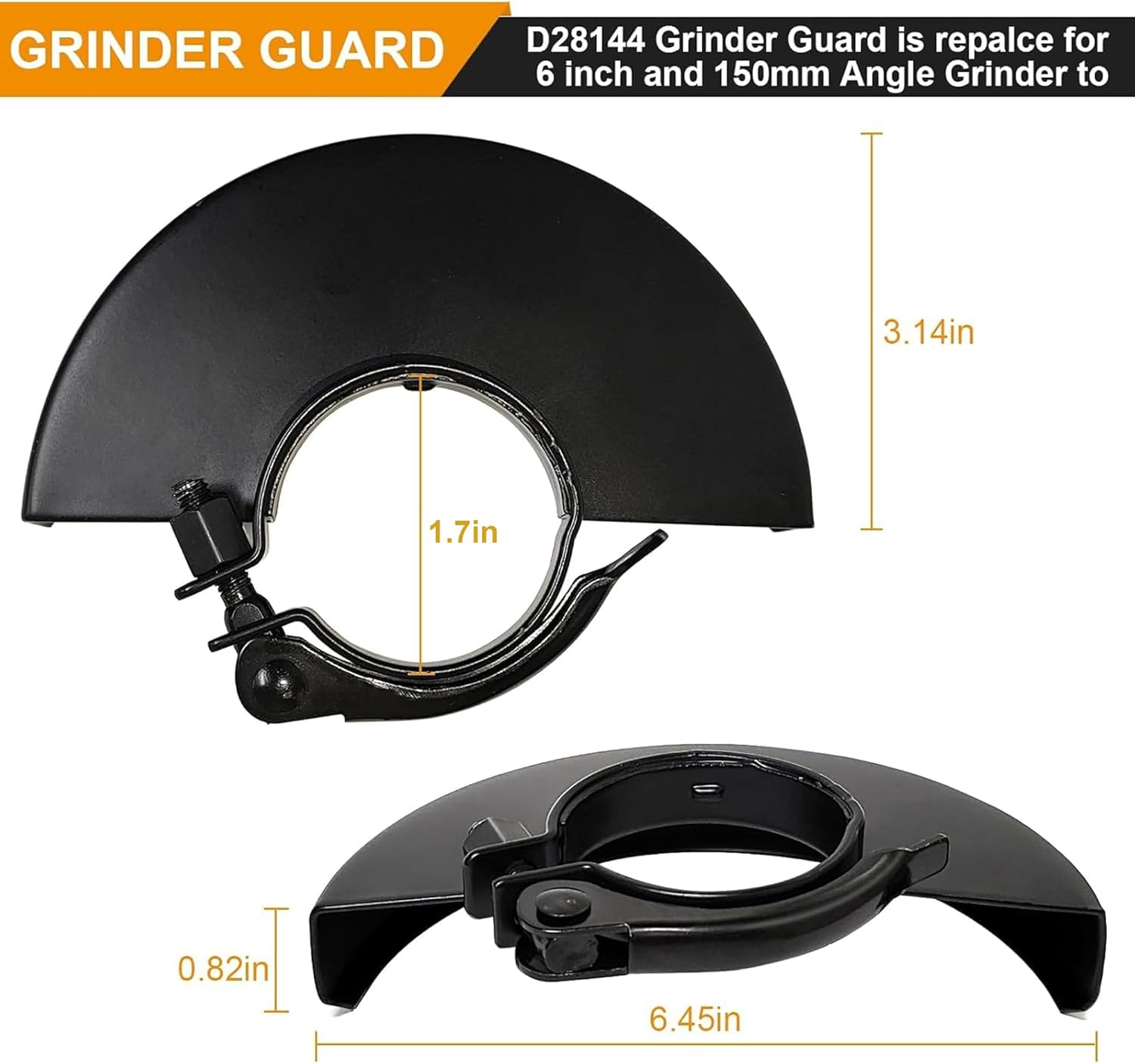 6.45" Angle Grinder Guard for 6" 5" 4-1/2" 4" Grinder Blades Wheel Disc 397661-01 Metal Adjustable Protective Cover Shield Replacement Fits for Dewalt Milwaukee Makita Metabo Bosch RYOBI Grinders