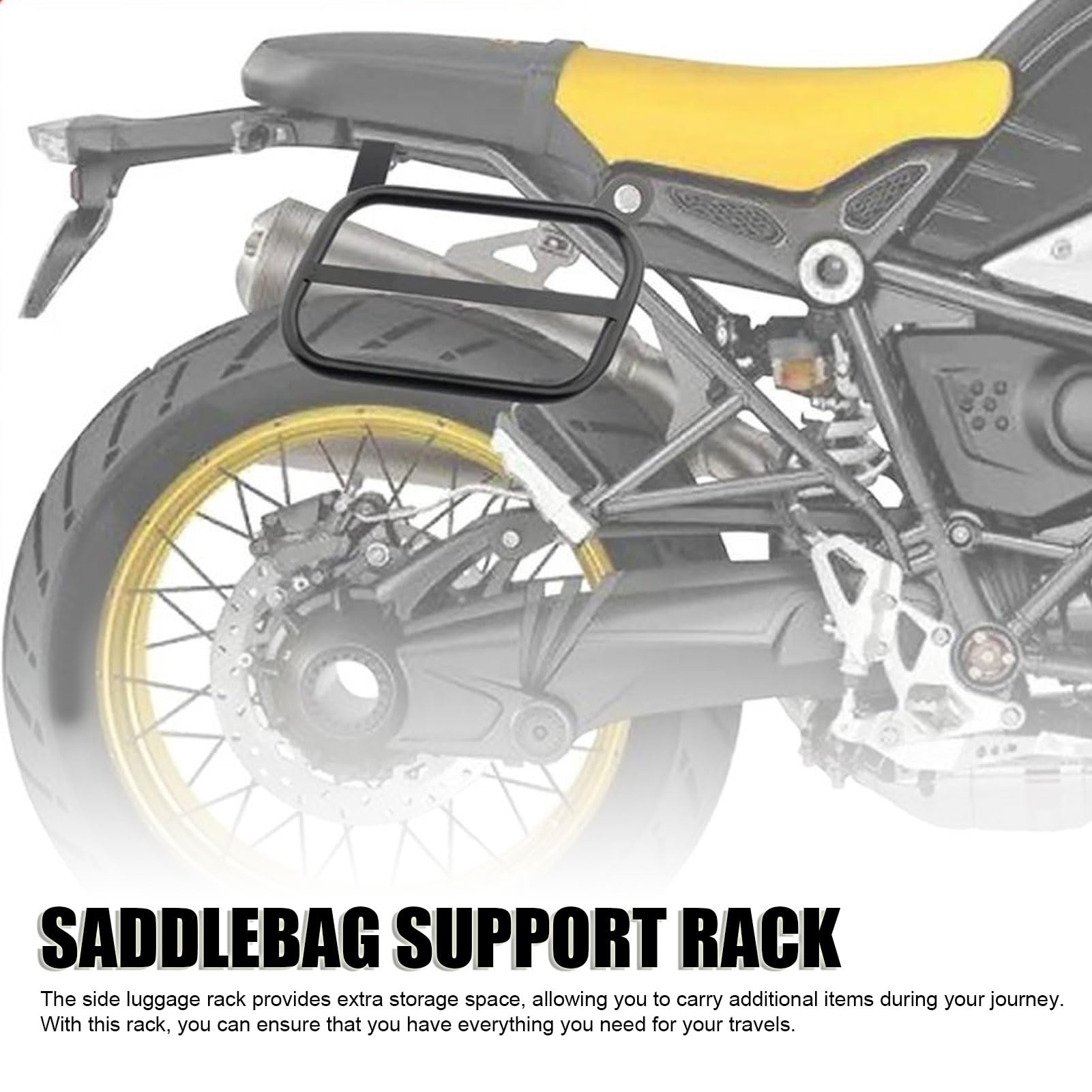 Support de Sacoche de Selle Latéral de Moto, Porte-bagages côté Droit de Moto, Espace de Rangement Supplémentaire Stable pour R NineT Pure Option Scrambler 2014 à 2022