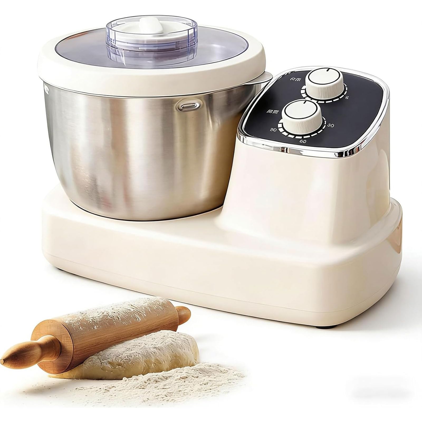 Mélangeur de farine en acier inoxydable 7L avec système de pousse contrôlée