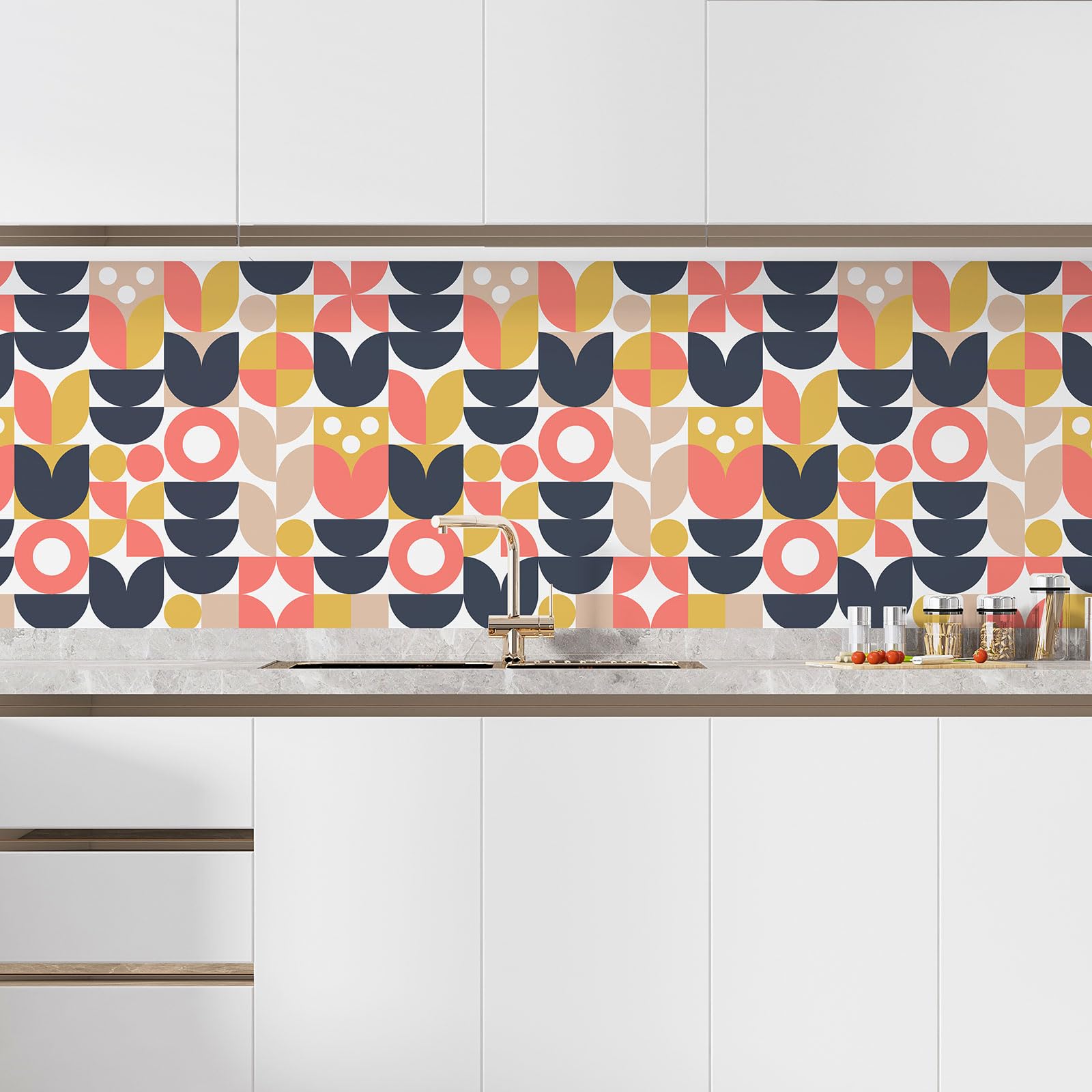Lumalea Crédence/Adesivo da cucina – Design 3617680311790 – Adesivo + protezione lucida, 90 x 90 cm
