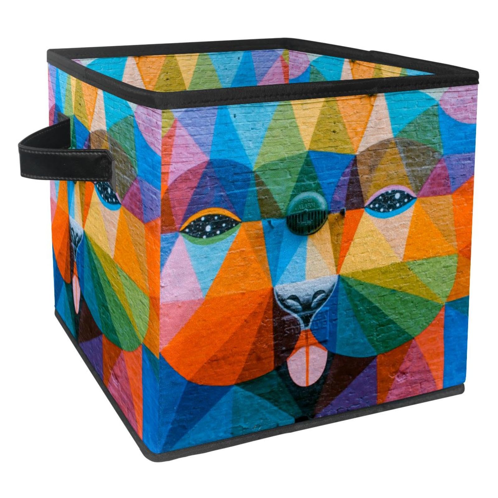 Boîte de rangement en tissu cube pliable avec poignées pour placard