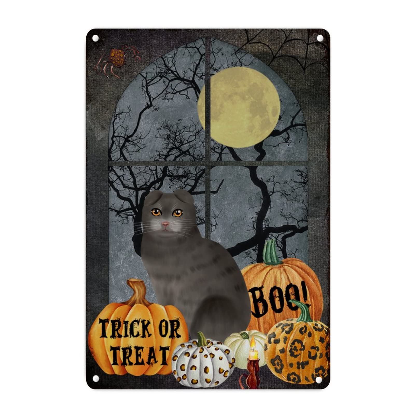 Plaque en métal Halloween pour remplacer les décorations fragiles sur votre porche extérieur