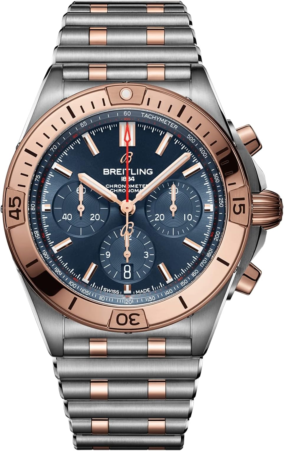 Watch Chronomat B01 Steel and 18k Red Gold Men's Watch UB0134101C1U1 green
