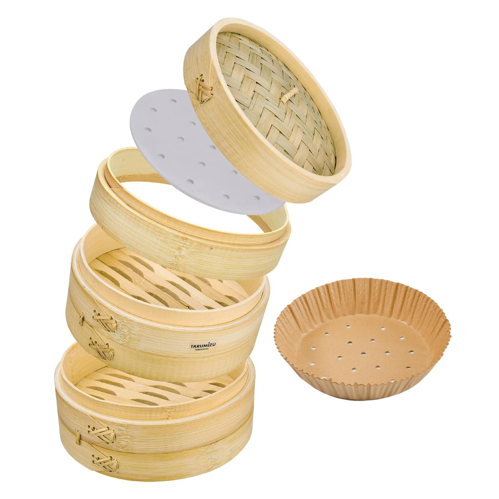 Amazon | 【LDK掲載A+】滴水製作所 竹 セイロ 24cm 本体2個・蓋1個