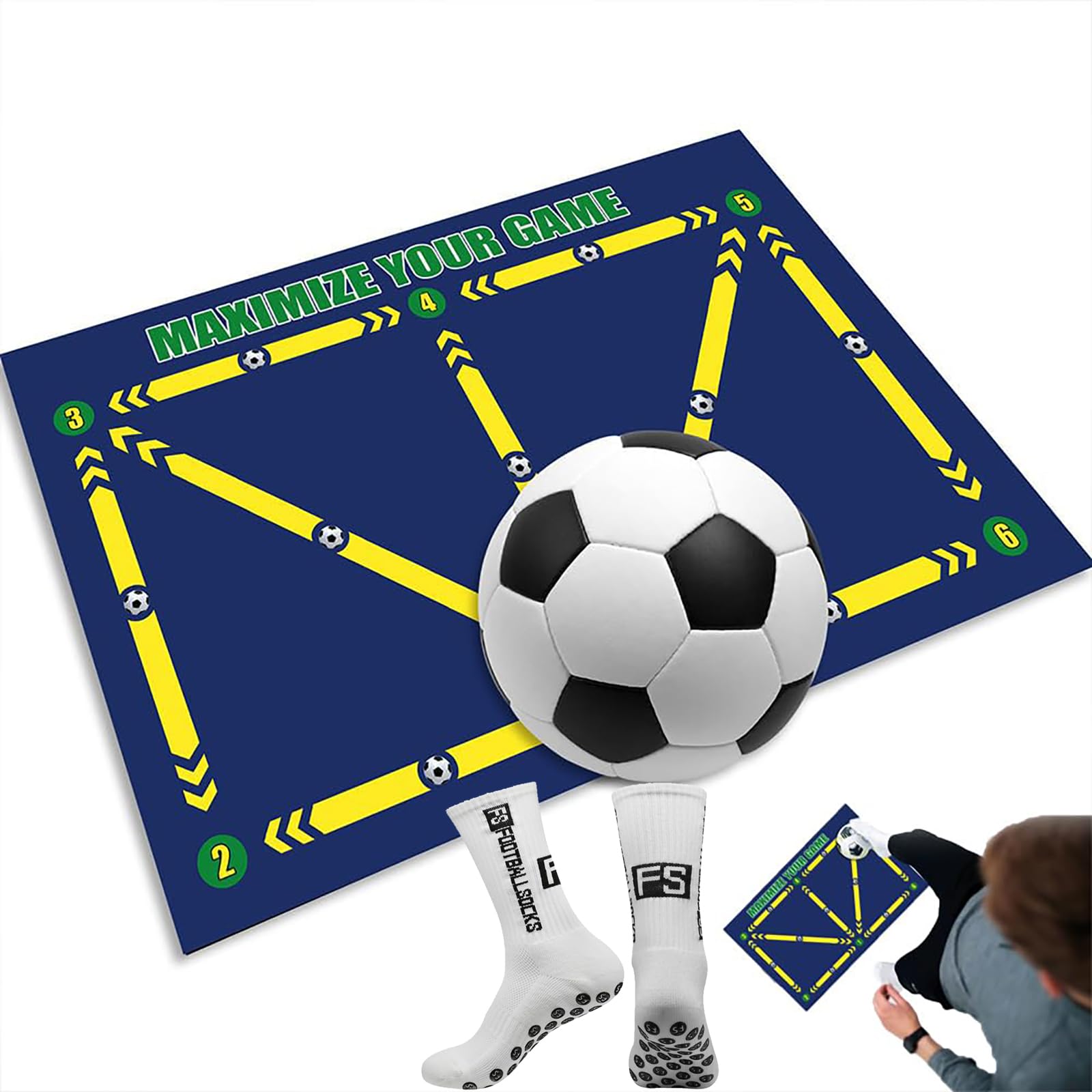 Tapis d'entraînement de football antidérapant pour maîtriser le dribble à la maison