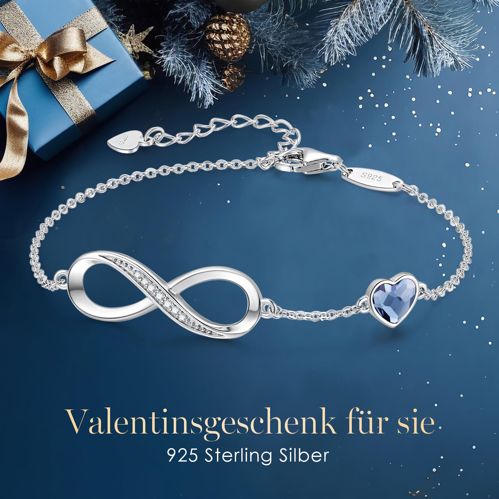 LOUISA SECRET Bracciale Donna Argento 925 or Acciai inossidabili Braccialetto Infinito Bracciali Cuore Gioielli Regalo Natale Compleanno Festa Della Mamma per Moglie Amiche Amica