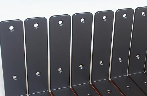 Miniatura 8 de Paquete de 12  6 pulgadas de largo x 6 pulgadas de alto x 1.5 pulgadas de ancho, 0.197 in de grosor, soportes de estante de hierro, soporte de