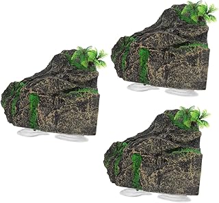 iplusmile 3 Pçs Esconderijo Casa Decorações Do Tanque De Peixes Grandes Suprimentos Para Tanques De Peixes Rochas De Decoração De Rocha Para Plantas Acessórios De Tartaruga De Rocha Para