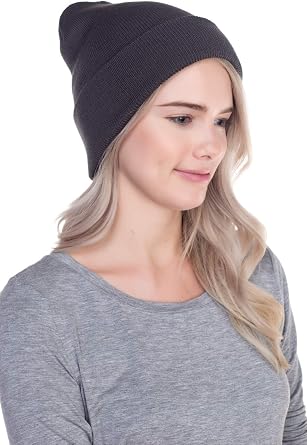 Top Level Beanie Men Women - Unisex Cuffed Plain Skull Knit Hat Cap