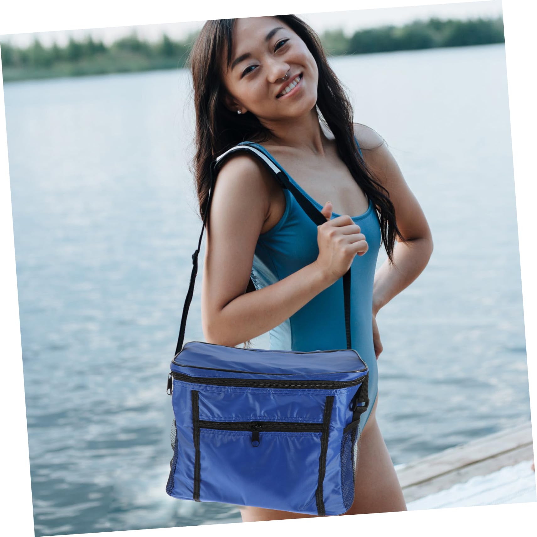 Alipis Bolsa para Fiambrera de Tela Oxford Azul Aislante para Alimentos | Mantiene Frescos y Calientes los Alimentos, para Parque de Atracciones y Clases Escuela