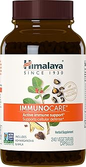 ImmunoCare, 60 Day Supply - Herbal Immune Support Supplement with Ashwagandha and Amla - Vegan, Non-GMO, Gluten Free, 840 mg, 240 Capsules
