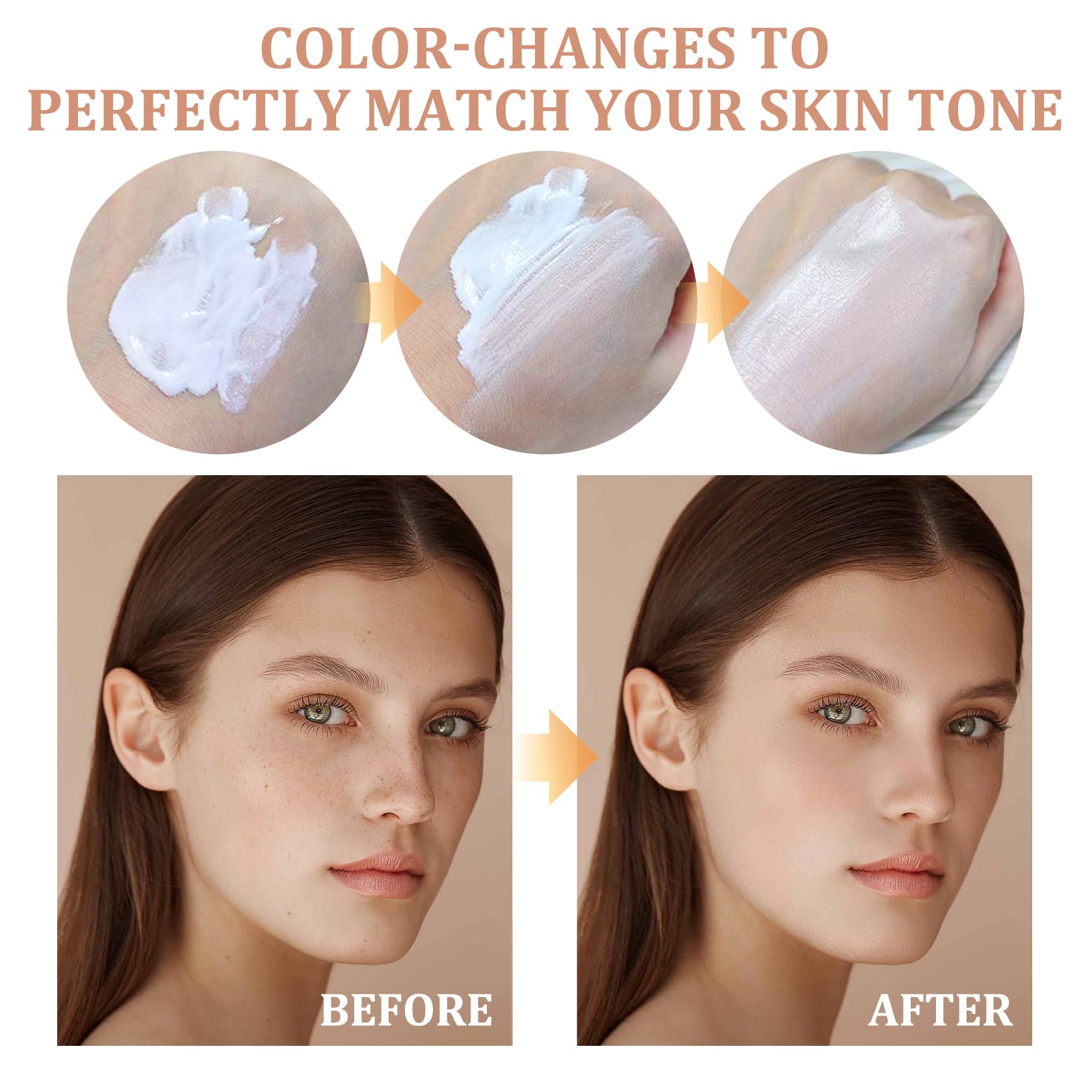 Juego de 2 bases de maquillaje que cambian de color, base de maquillaje líquido de cobertura completa con brocha, base de control de aceite hidratante que cambia de color, corrector mate impermeable 5