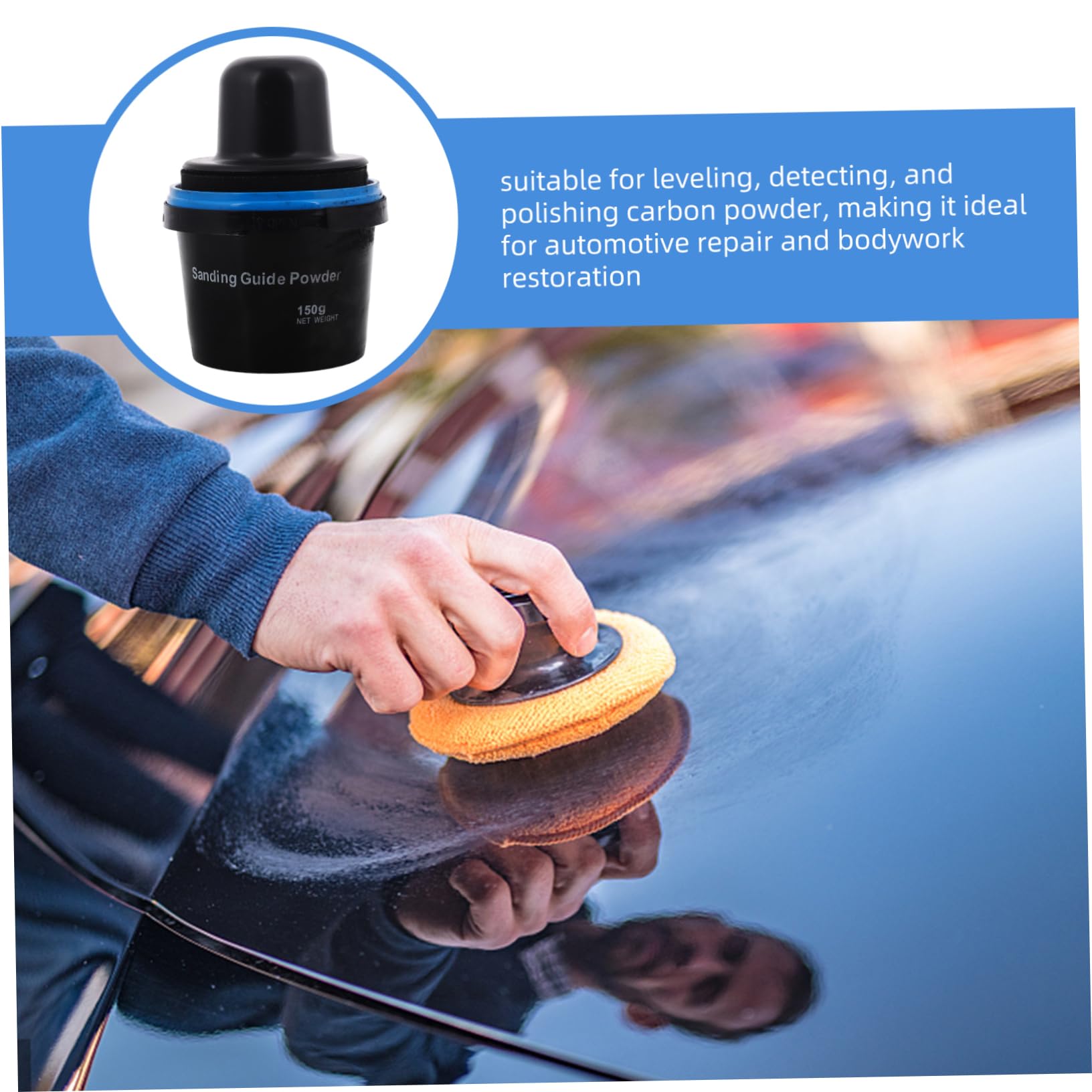 SOLUSTRE Capa Guía para Rayaduras de Autos en Polvo Seco de Carbono para Carrocería, Kit de Reparación para Restauración y Lijado de Superficies Automotrices