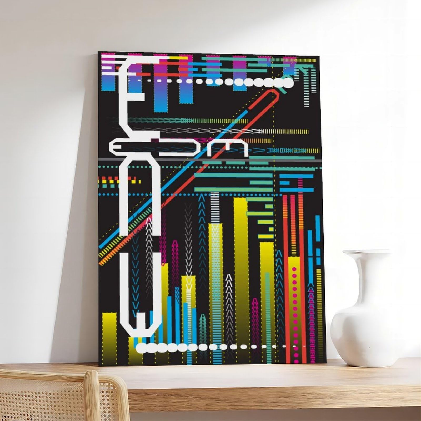 EDM - Poster su tela con musica elettronica di alta qualità, decorazione per camera da letto, ufficio, camera da letto, regalo, 40 x 60 cm