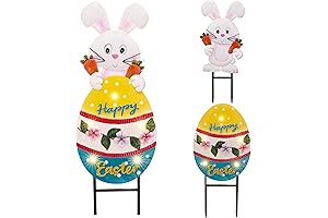 Vibrant Outdoor Easter Decor: Sprout Joy with Bunny and Egg Solar Lights