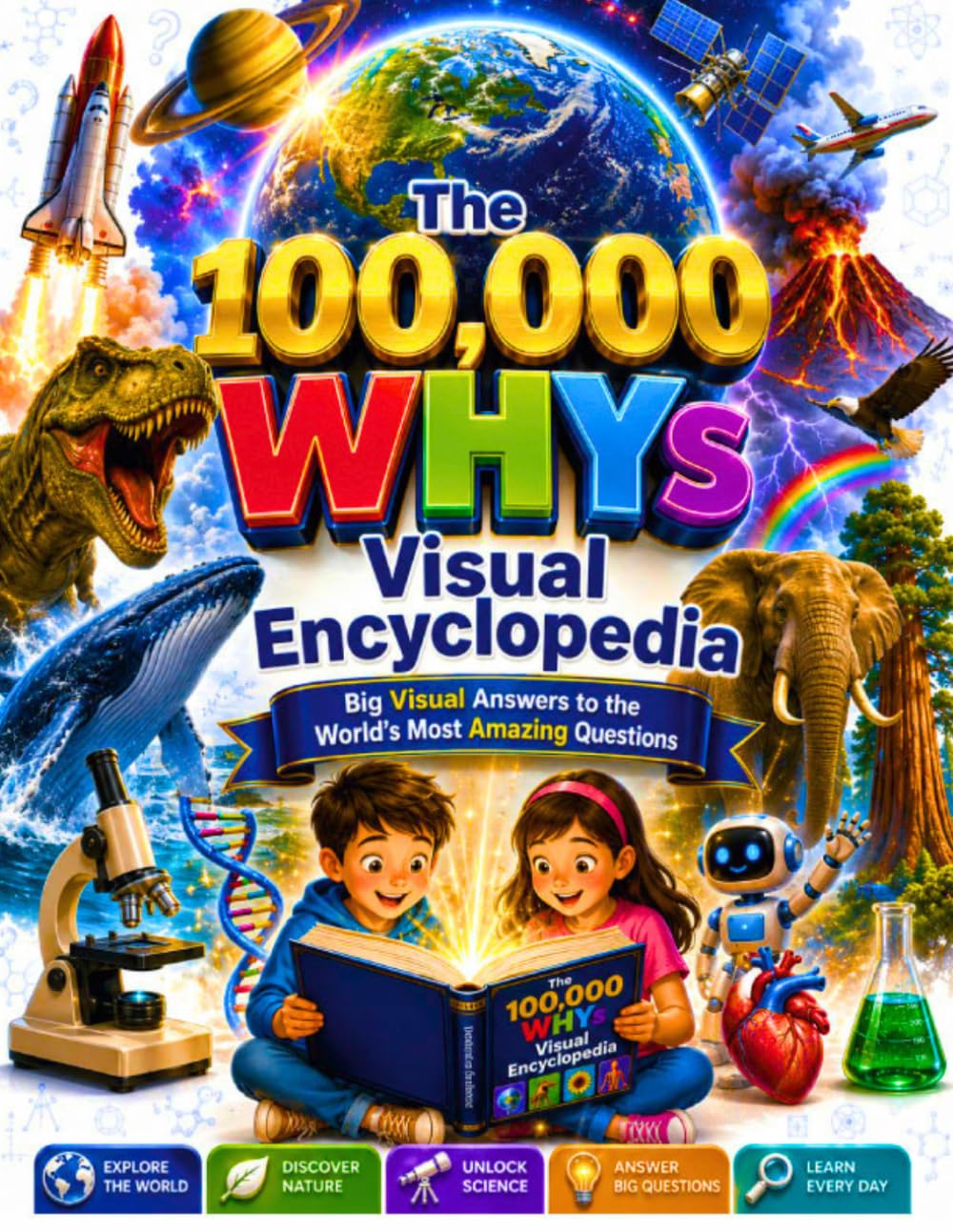 The 100,000 WHYs Book Visual Encyclopedia: Big Visual Answers to the World's Most Amazing Questions (10000 Why Book For Kids)