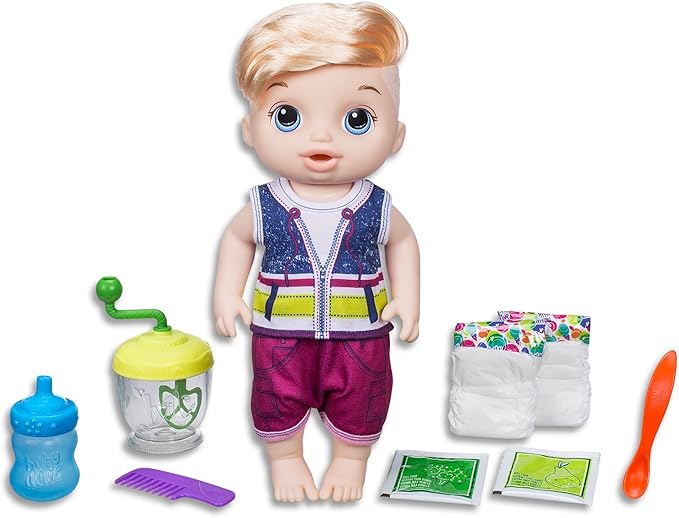 Baby Alive Doll Sweet Spoonfuls Blonde Baby Boy Real Baby Sounds