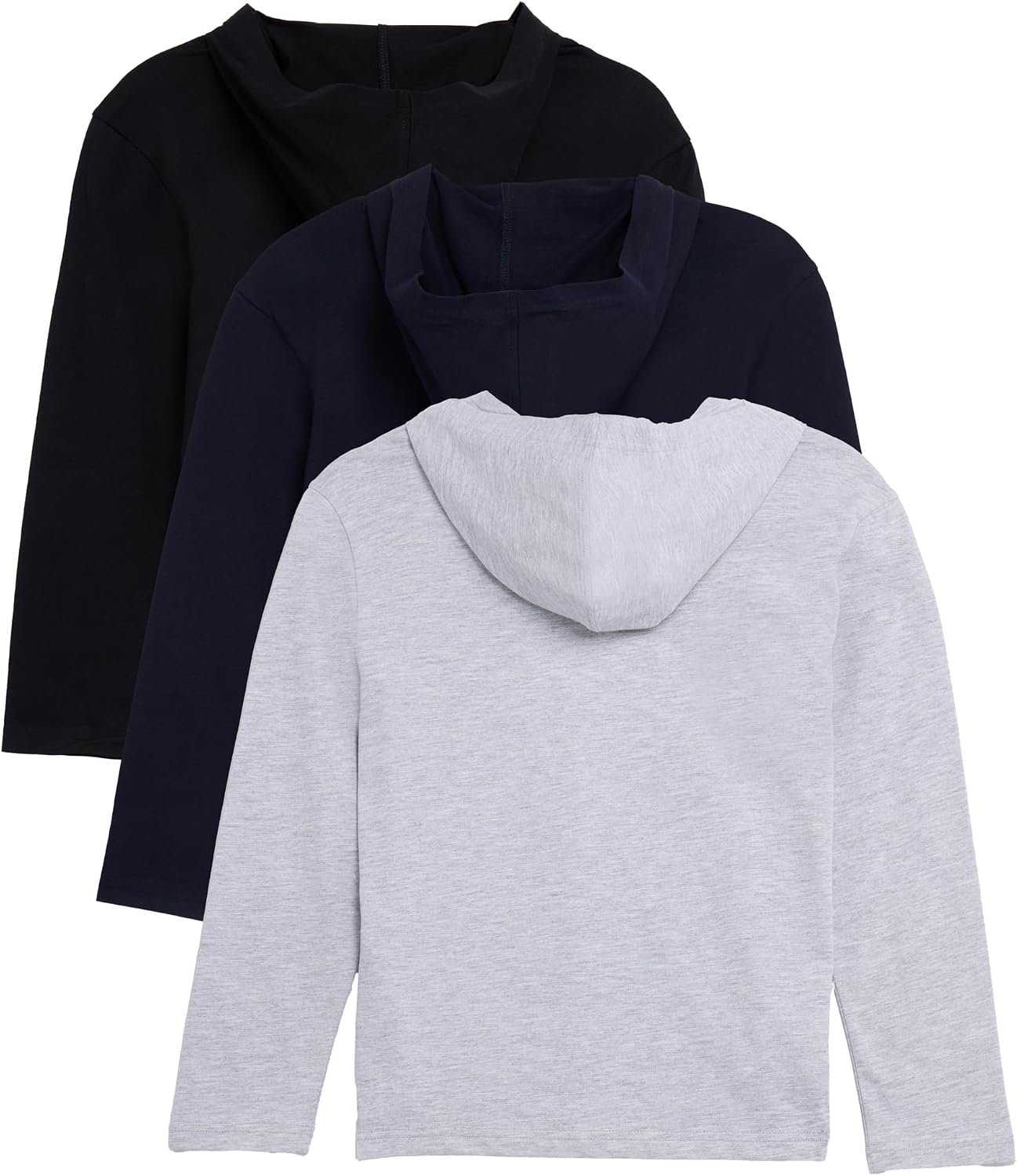 X RAY Boys (6-12) 3-Pack Tagless Classic Fit Cotton Hoodies, Kids Long Sleeve Lightweight Pullover Soft Sweatshirts