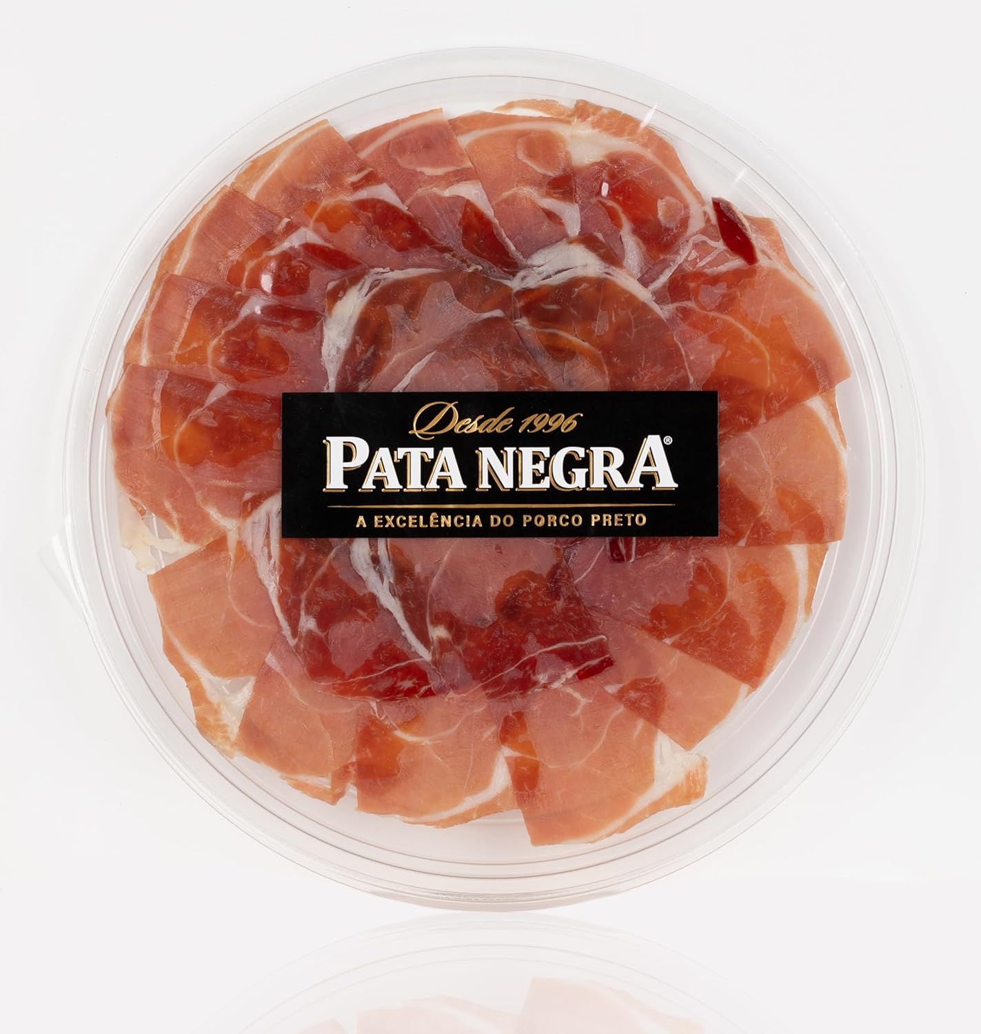 Handgeschnittener Iberico-Schinken vom schwarzen Schwein Pata Negra 80 g – 2er-Pack – Gourmet-Wurstspezialität – Zarte Textur und außergewöhnlicher Geschmack Vakuumverpackt