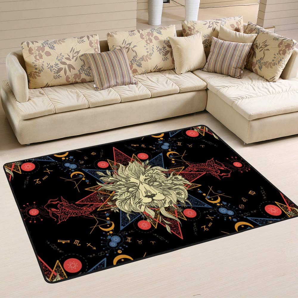 Tapis médiéval mystique lion pour sublimer l'ambiance de votre salon