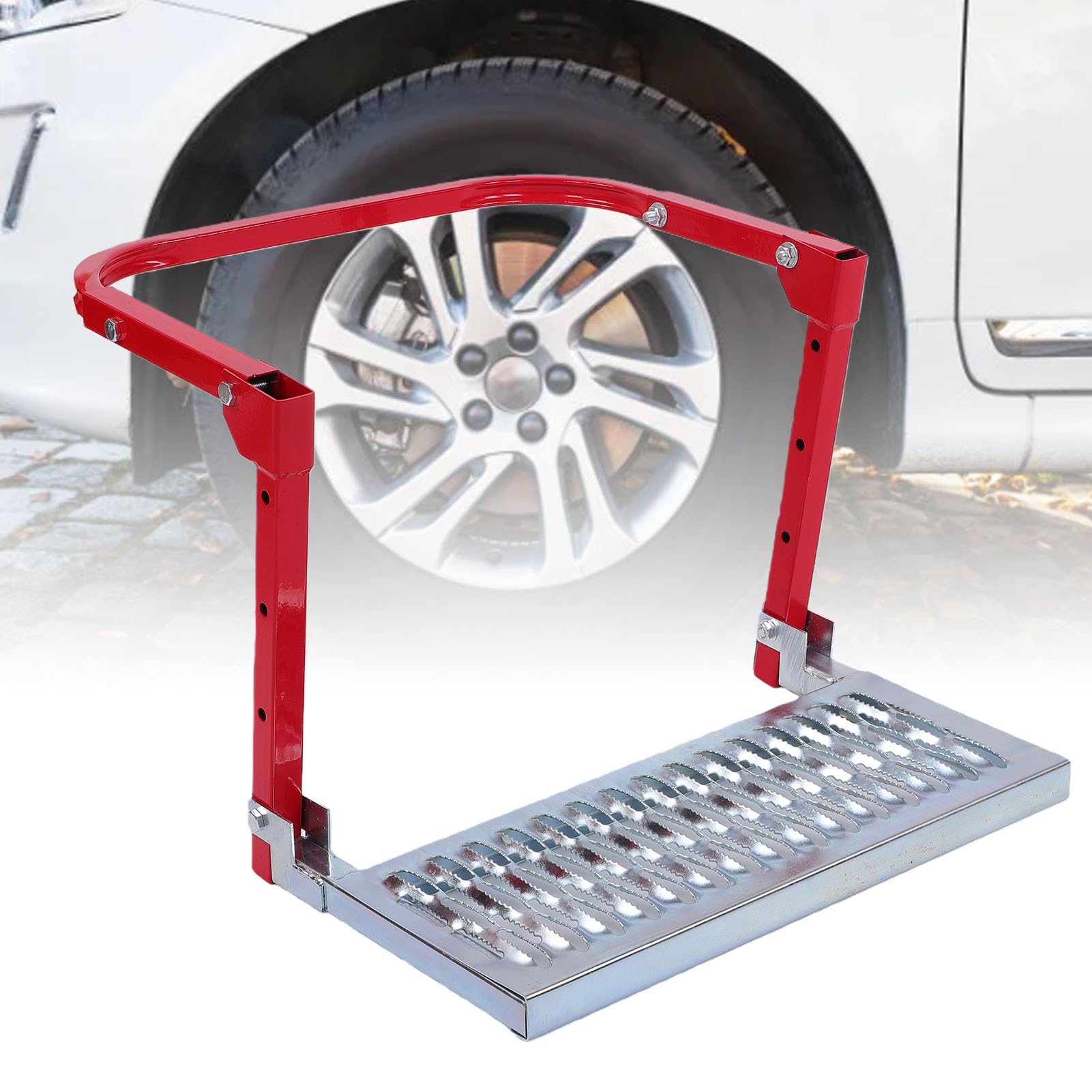 Hyuduo Plegable Escalón para Neumáticos, Hierro Fundido, 149.7 Kg,