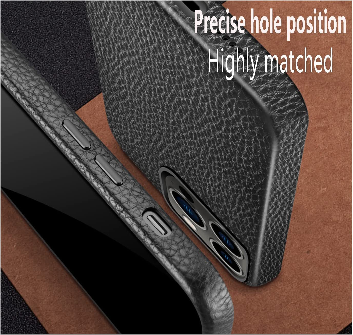 Funda para iPhone 13, funda protectora de piel sintética, piel premium, súper delgada, envuelta en cuero, funda protectora suave al tacto (color: marrón, tamaño: para iphone13Pro max)