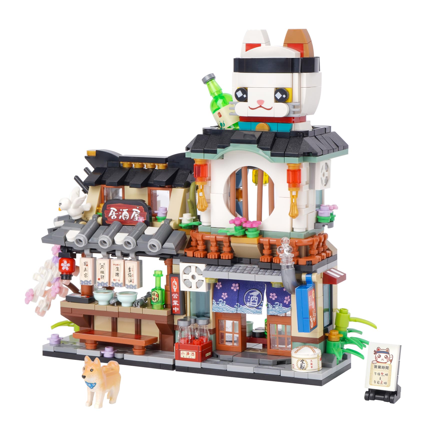 Oichy Japanese Izakaya Shop Mini Building Blocks Street View Building Blocks 789 PCS MOC Creative House Model Foldable Simulation Mini Bricks Sets for Adults Home Decoration and Collectible