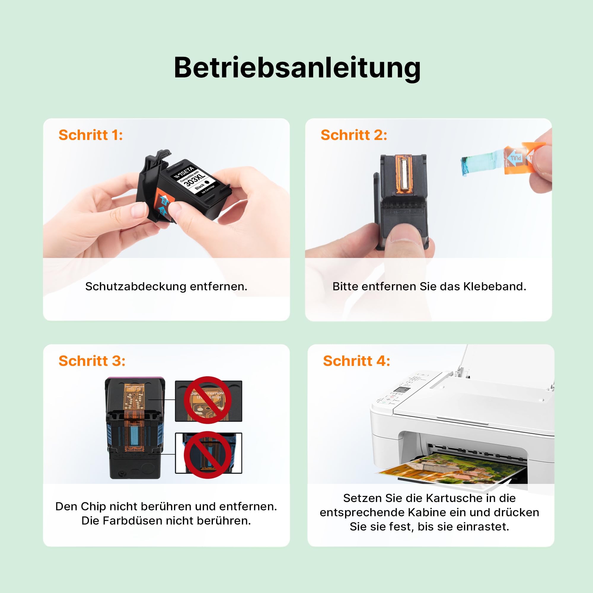 303 XL Druckerpatronen Multipack für HP 303 Druckerpatronen Schwarz und Farbe für HP 303XL für HP Envy Photo 6220 6230 6232 6234 7134 7830 für HP Inspire 7200e 7220e für HP Tango X Patronen (2er-pack) - 5