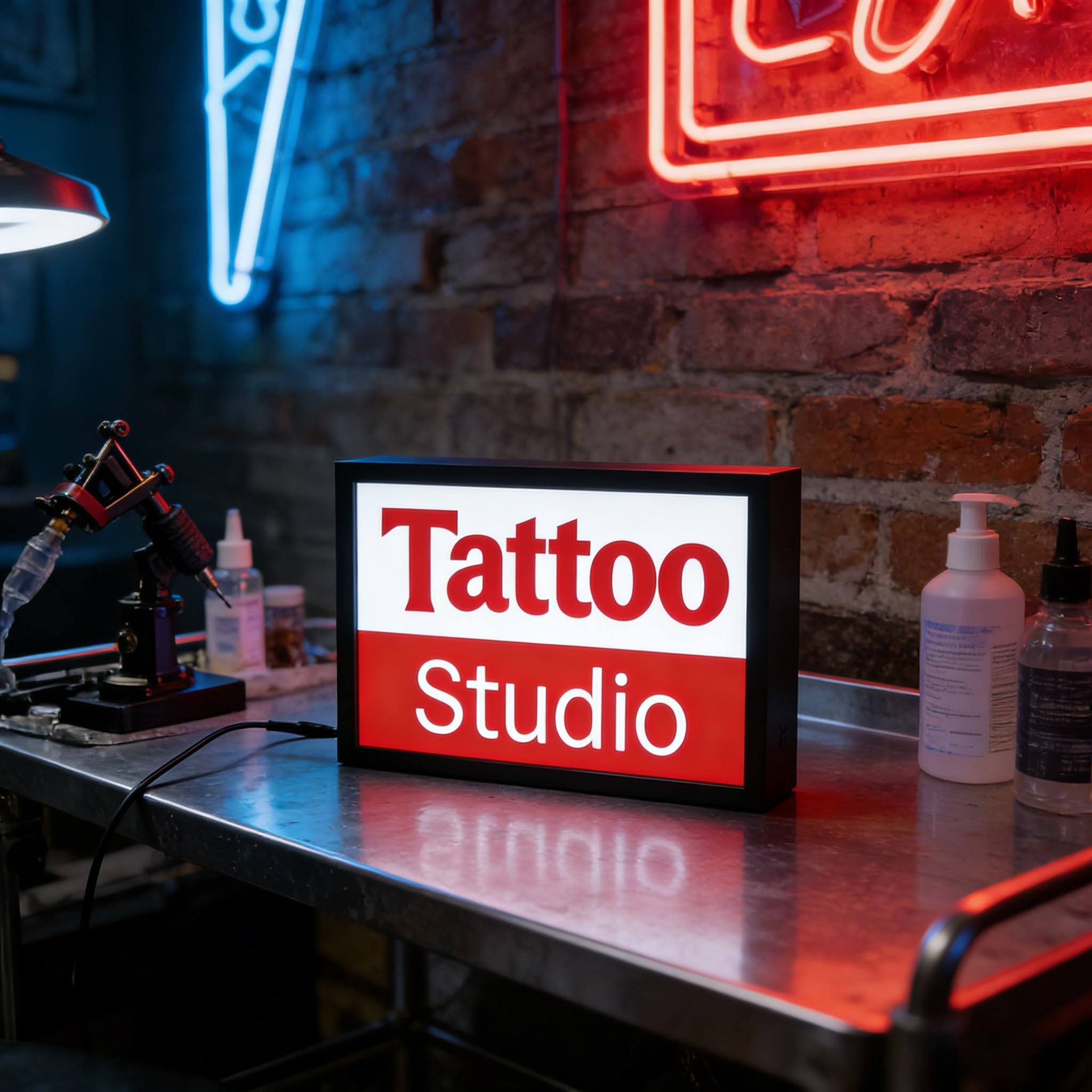 Tattoo Studio RGB led neon caja de luz Dimmable pared montable señal de advertencia para cine bibliotecas cafeterías casa empresa escritorio decoración de pared alimentado por USB