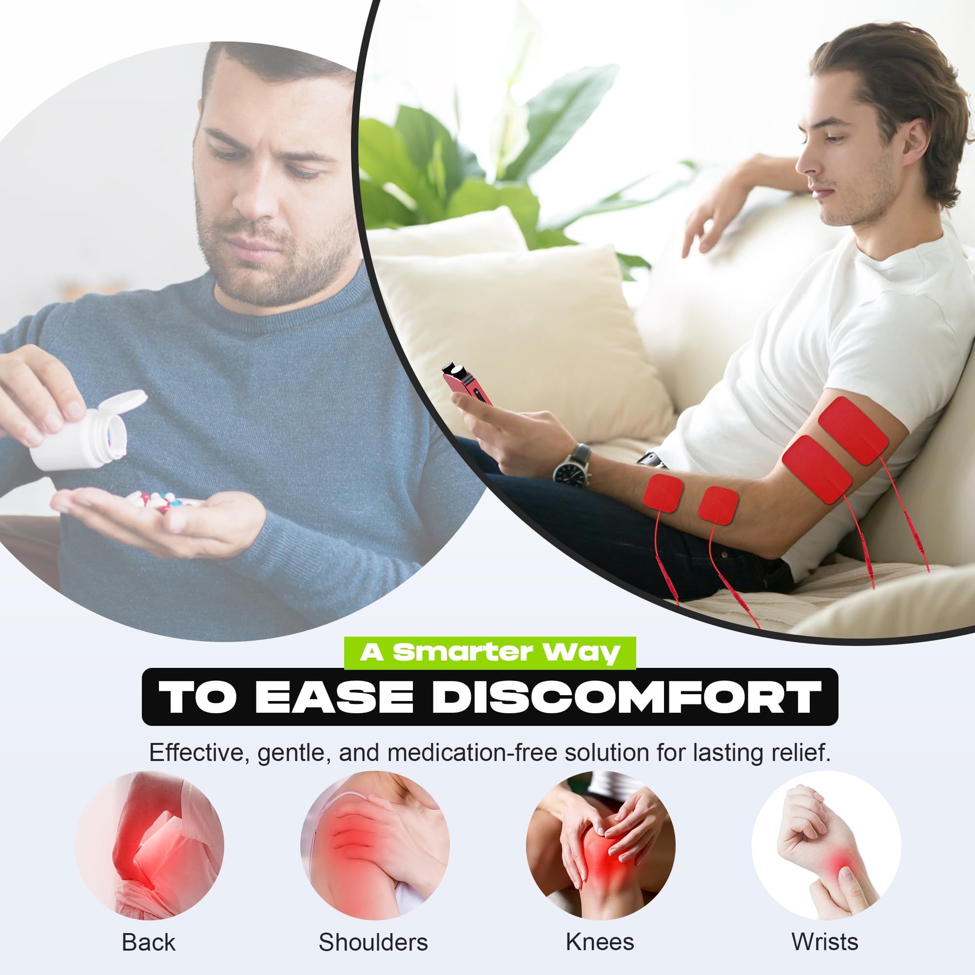 TENS Unit Muscle Stimulator with Color Display,Dual Channel TENS EMS Machine with Customizable Frequency&Pulse Width,36 Modes,20 Intensity Levels,Rechargeable Pain Relief Device–Red(Button Layout B) — Amazon image 9