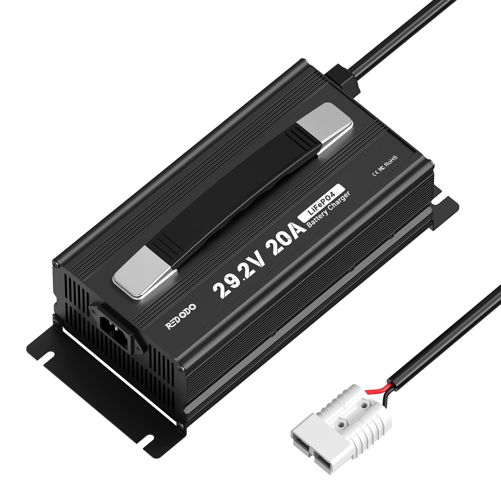 Redodo 29.2V 20A LiFePO4 Caricabatterie Litio, Caricabatterie AC-DC a Carica Rapida, Adatto per Batterie Litio Ferro Fosfato da 24V, Indicatori LED e 4 Funzioni di Protezione