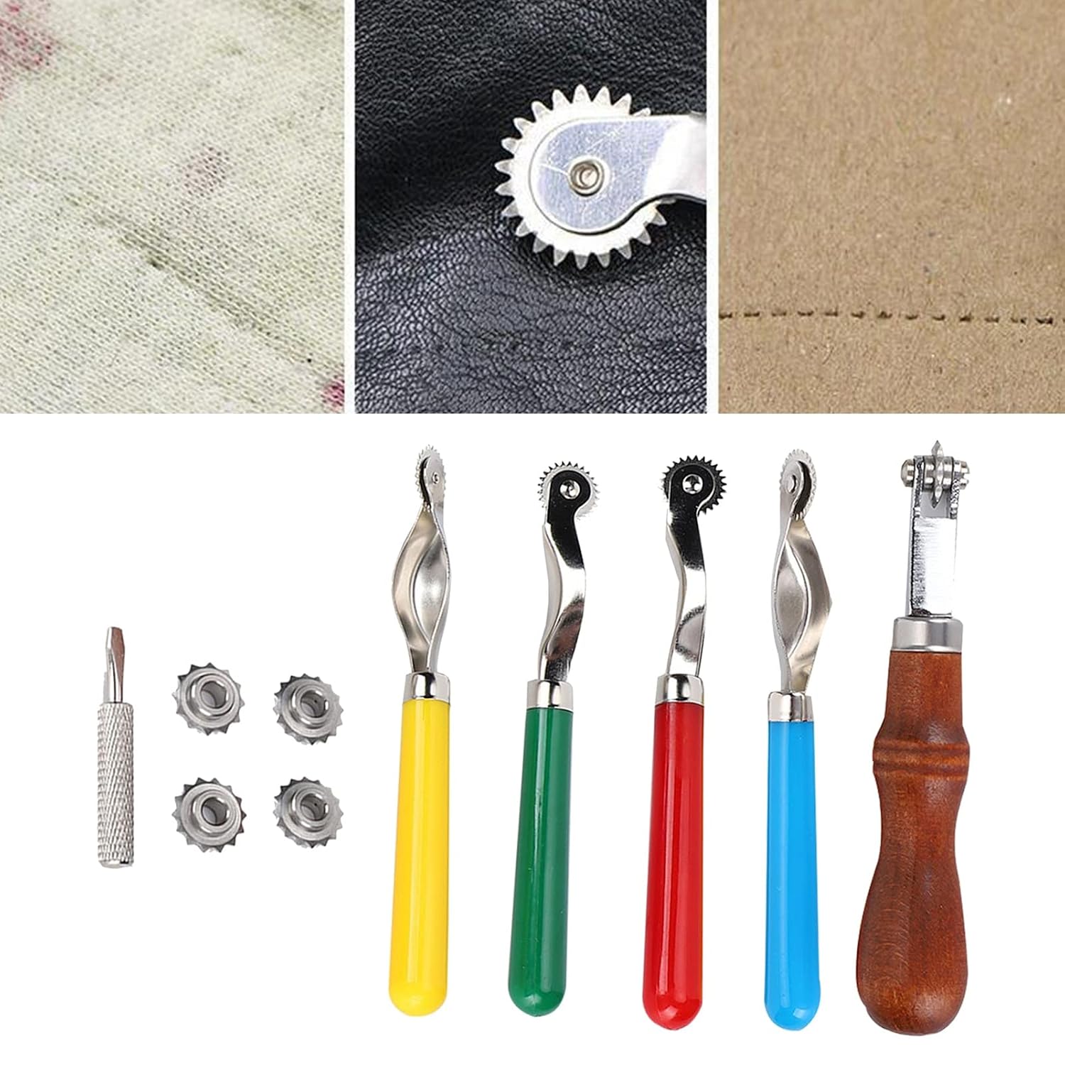 Tracing Wheel Sewing Tool Marking Spacer Serrated Punch Tools Needle Point Tracing Wheel for Leathercraft Leather Paper - (Style A)