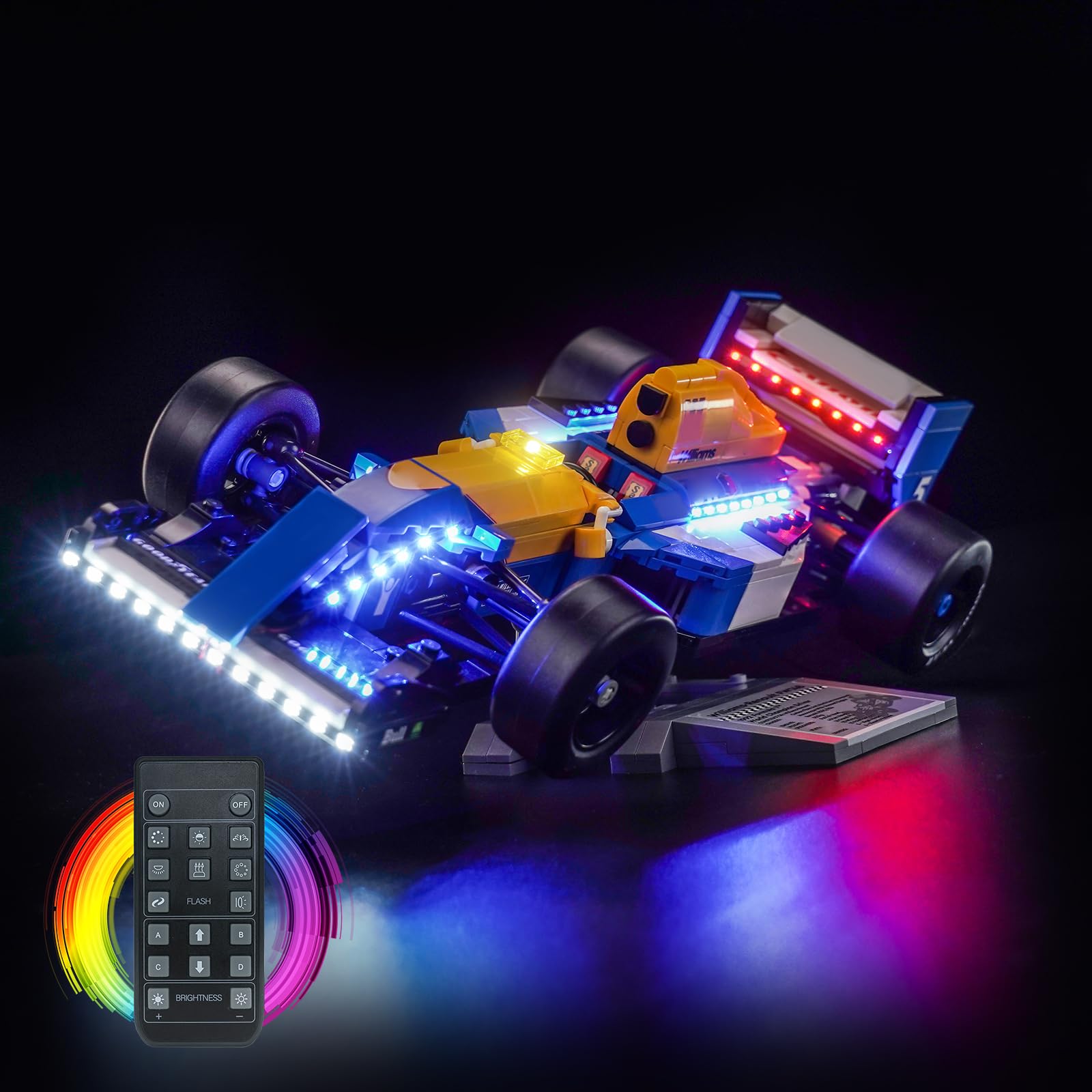 LocoLee RC Led Light Set Compatible with Lego 10353 Williams Racing FW14B & Nigel Mansell Led Decoration Lighting Kit Compatible with Lego 10353 Icons Building Blocks Model,Only Lights Set,No Model