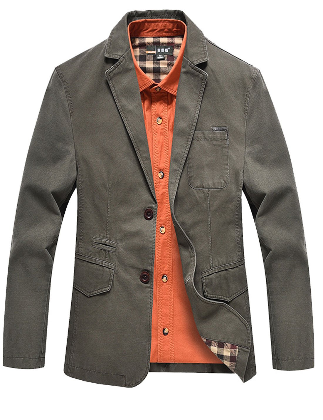 Buy Yeokou Men's Lightweight Cotton Slim Fit Casual Suit Jacket Blazers