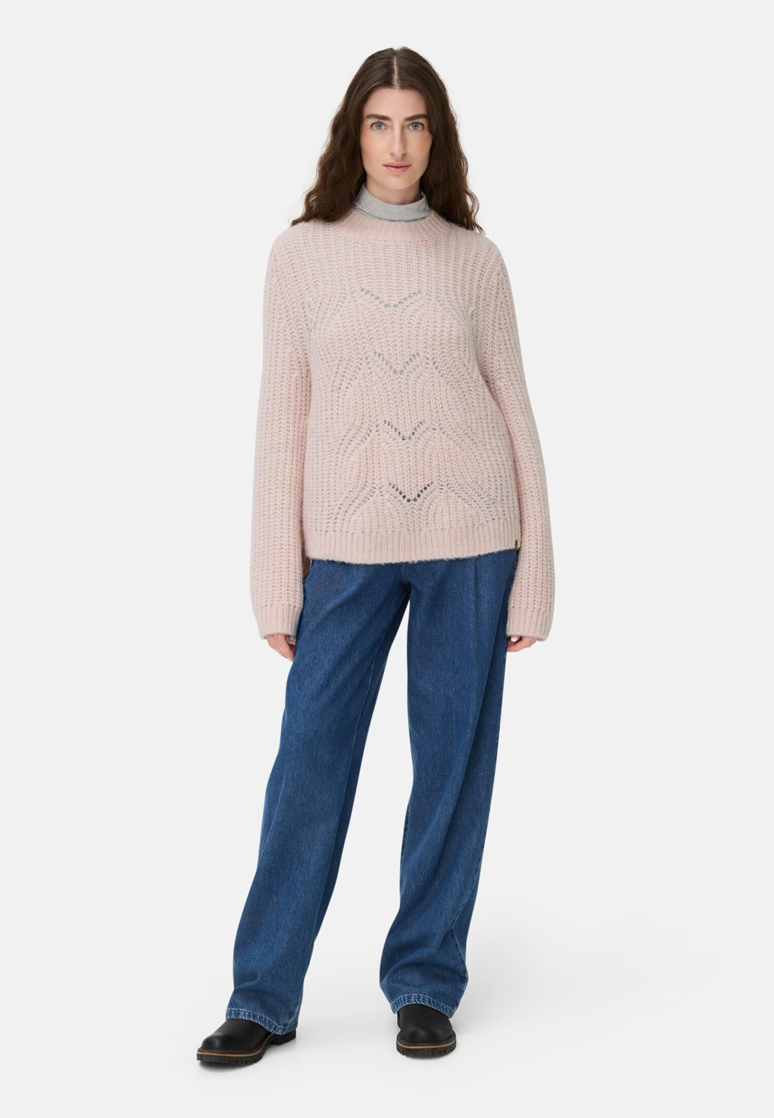 camel active Damen Pullover mit Strukturiertem Strickmuster