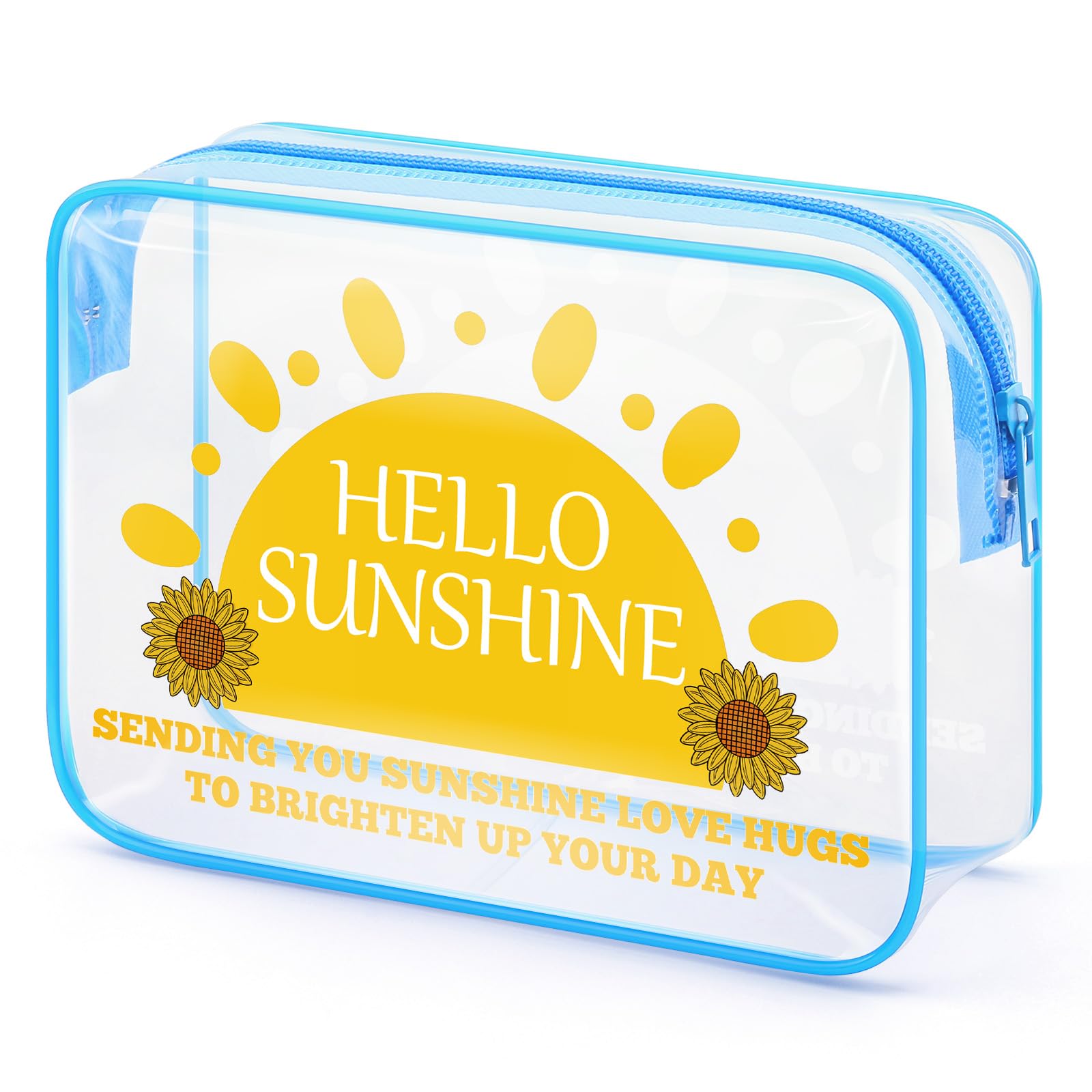 Gfhzdmf Inspirational Sunshine Gift Sunshine Lover Gift Clear Makeup Bag Positive Sunflower Present For Daughter Cosmetic Bag Encouragement Birthday Christmas Motivational Present Travel Pouch