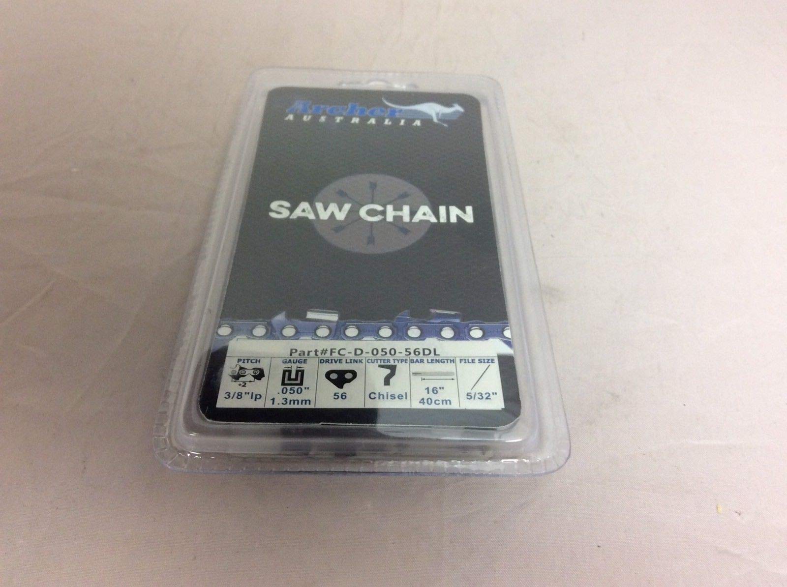 16" Archer Chainsaw Chain 3/8LP pitch FULL CHISEL .050 Gauge 56 DL drive links