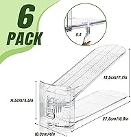 Vista 31 de Paquete de 12 ranuras para zapatos, organizador de apiladores de zapatos para armario, soporte ajustable para zapatos, ahorro de espacio, 50%