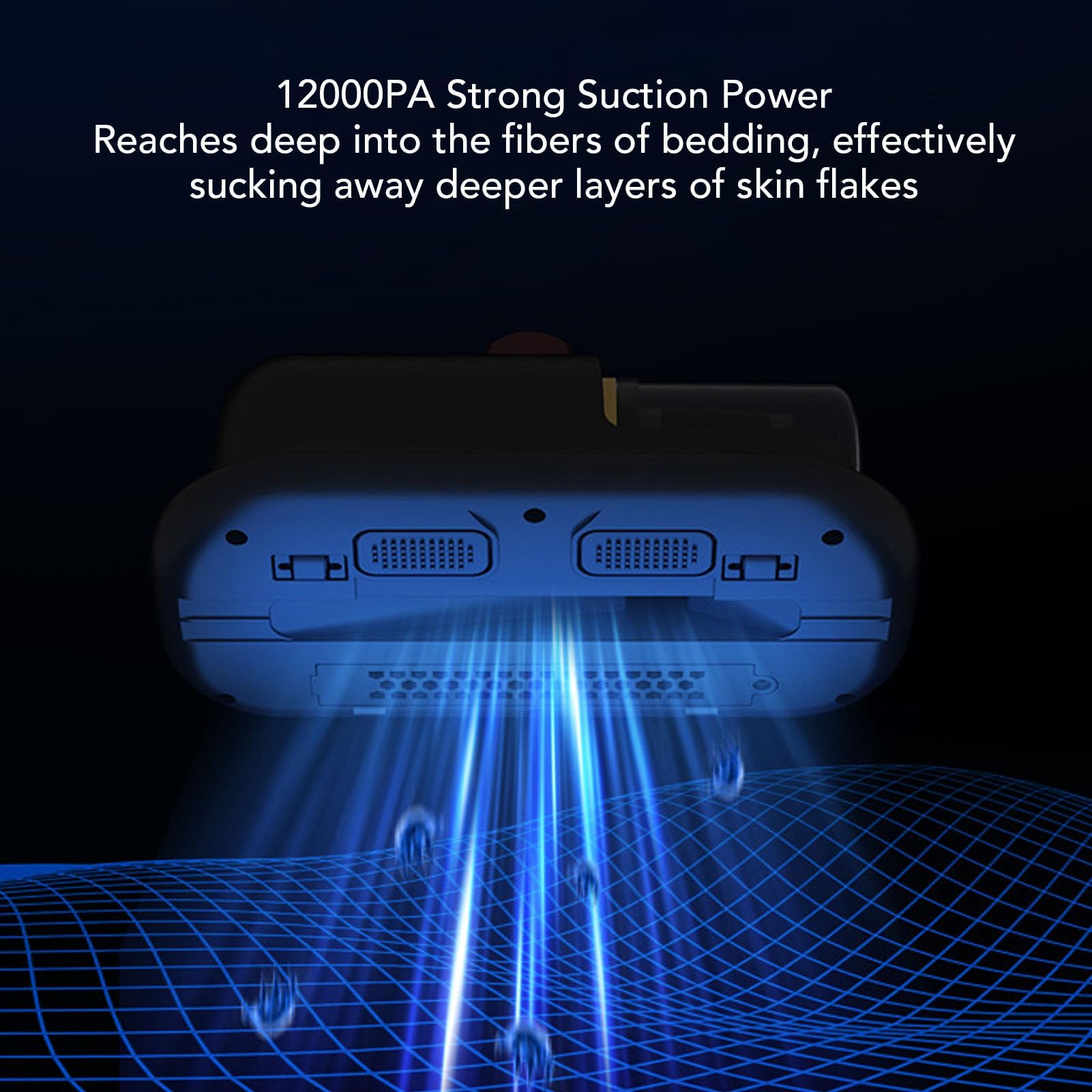 Zunate Bed Vacuum Cleaner 12kPa, Ultrasonic Mattress Vacuum Cleaner - Powerful Double Tapping, Cleaning, Filtration for Bedding Carpets Toys