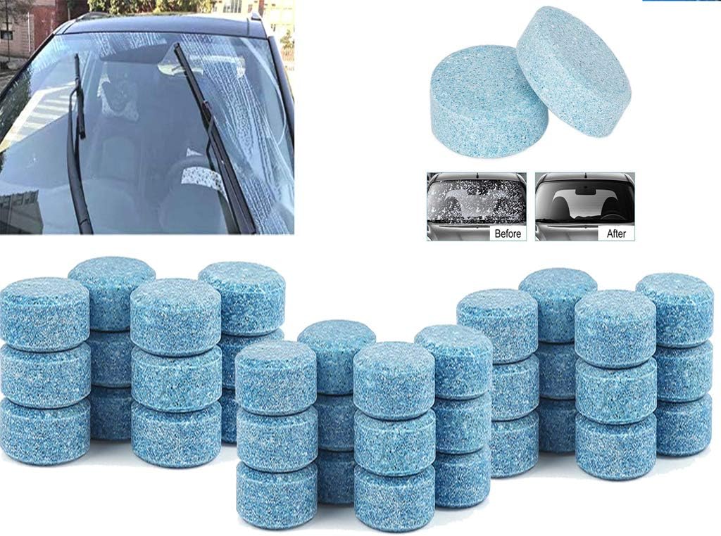 Something4u 40 Pcs Car Windscreen Window Cleaner Effervescent Tablets Wash Tab Glass |Window Cleaning Tools | Pack of 40