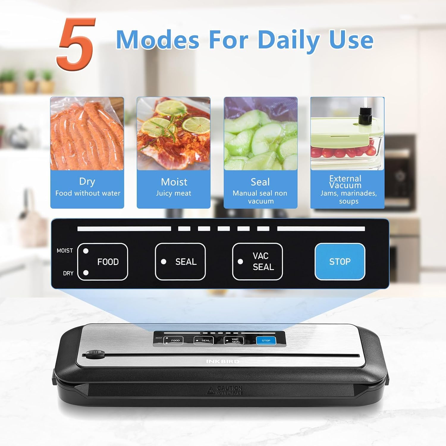 INKBIRD 2.4G WIFI Sous Vide Cooker Bundle with Vacuum Sealer Machine,1000W Sous-Vide Kits, Immersion Circulator for Sous Vide Mahine with 14 Preset Recipes on Thermal Immersion