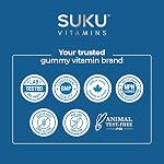 SUKU Vitamins - Hommes multivitamines, sans sucre, kéto, tous naturels, 22 Vitamines/minéraux essentiels, C0Q10 Supplément gommy pour soutenir les hommes santé de la prostate, l'immunité et la fonction hépatique (60 Compte)
