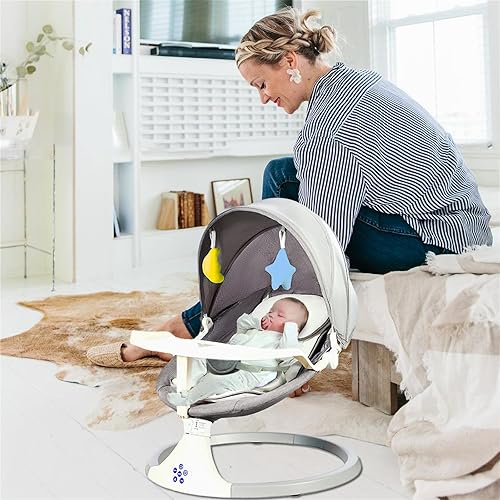 Miniatura 2 de DFENGDF Mecedora mecedora portátil para bebés para niños recién nacidos, niñas, silla eléctrica para bebés con control remoto, altavoz de música