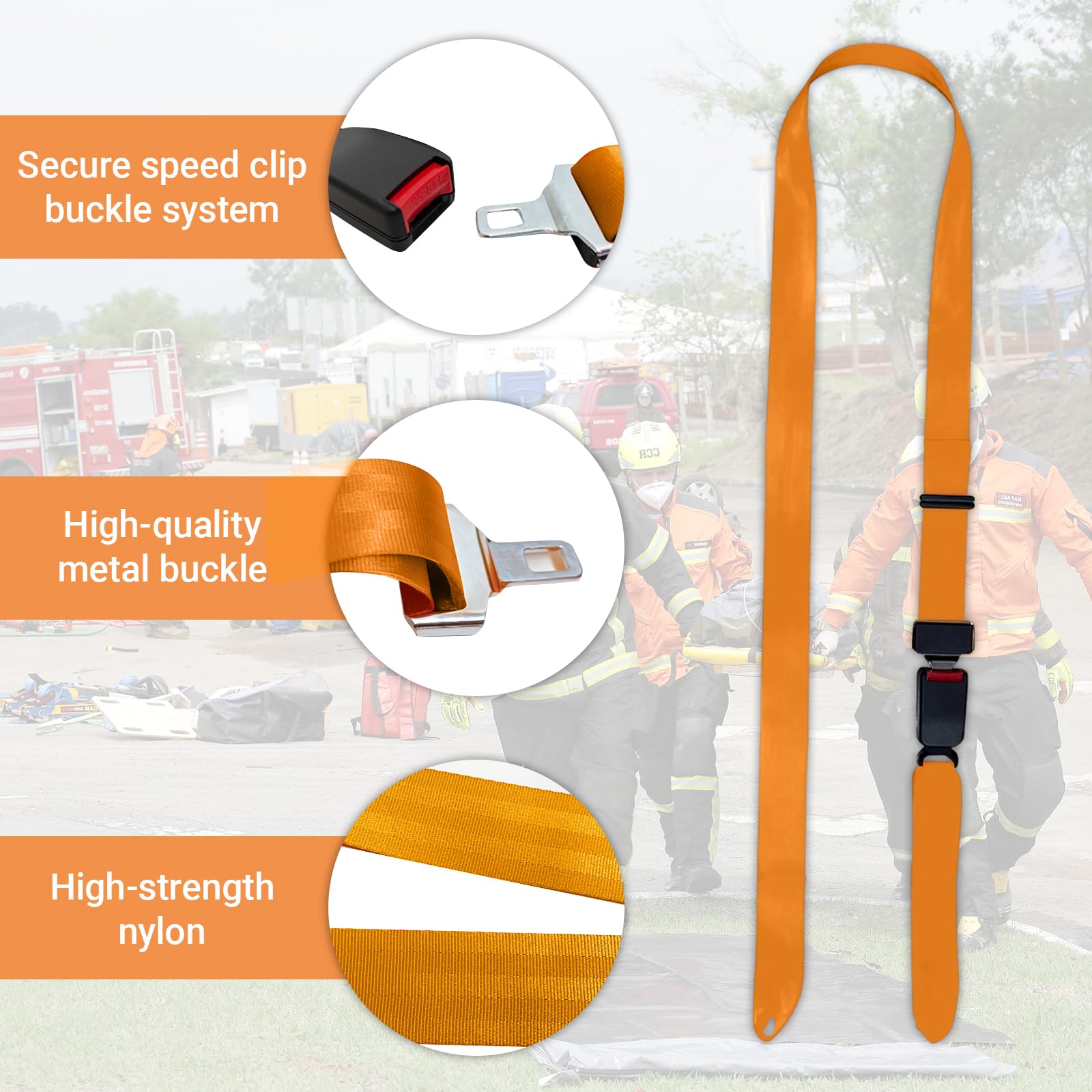 Wirbelsäulengurt für Rückwand – Notfall-Bahresystem, Ruhigstellgurt für Rettungsbedarf, 183 cm L (B, 10)