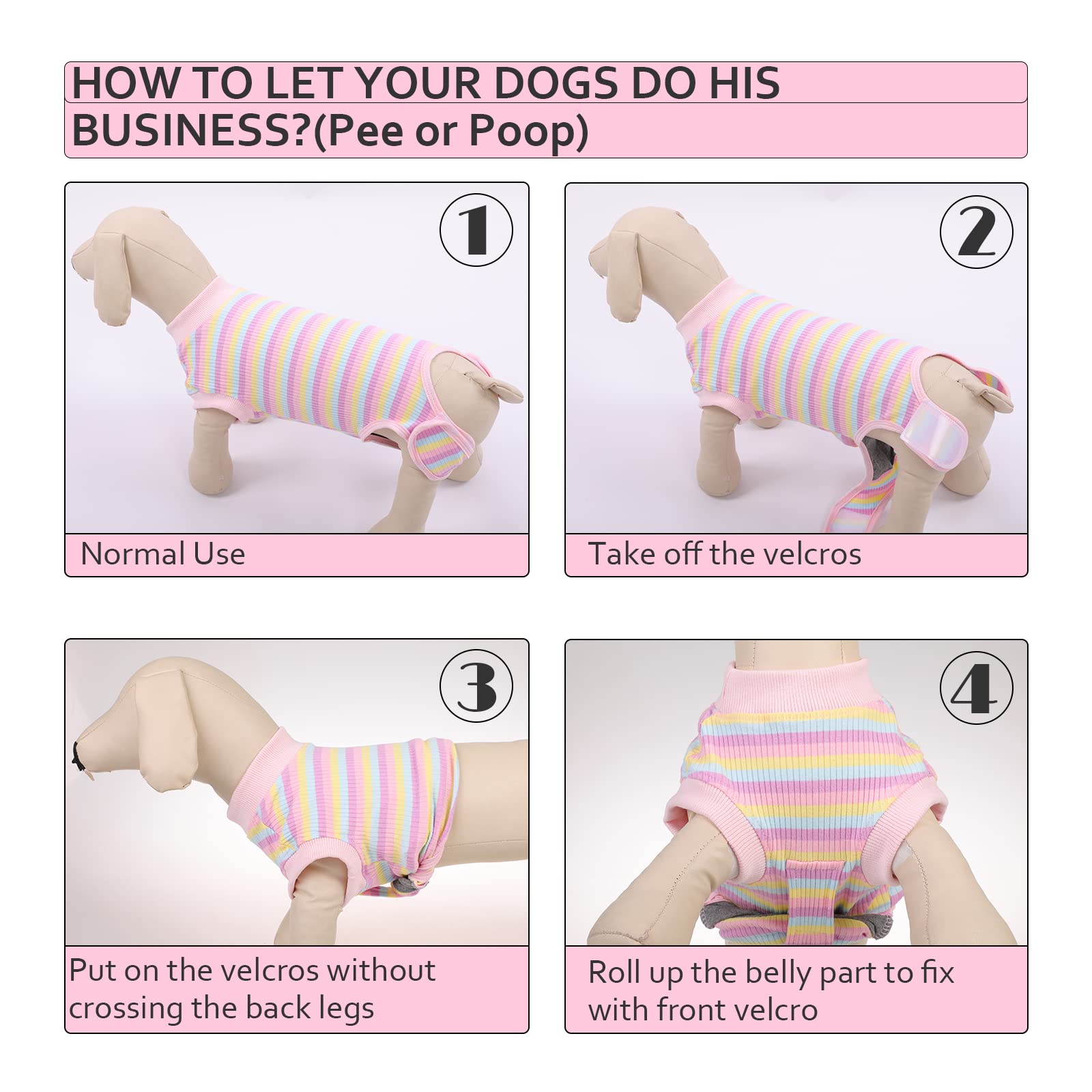 PUMYPOREITY Postoperatorio Perros/Gatos, Body Perro Postcirujia Camiseta Quirurgica Chaleco Quirúrgico después de la Cirugía Ropa Quirúrgica Médica para Perros Machos y Hembras(Rosa, L)