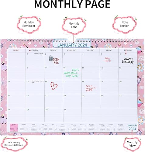 Miniatura 4 de Calendario de escritorio, calendario anual de pared, planificadores diarios, bloques a rayas, 17 x 12 pulgadas, bloc de notas de lista de tareas