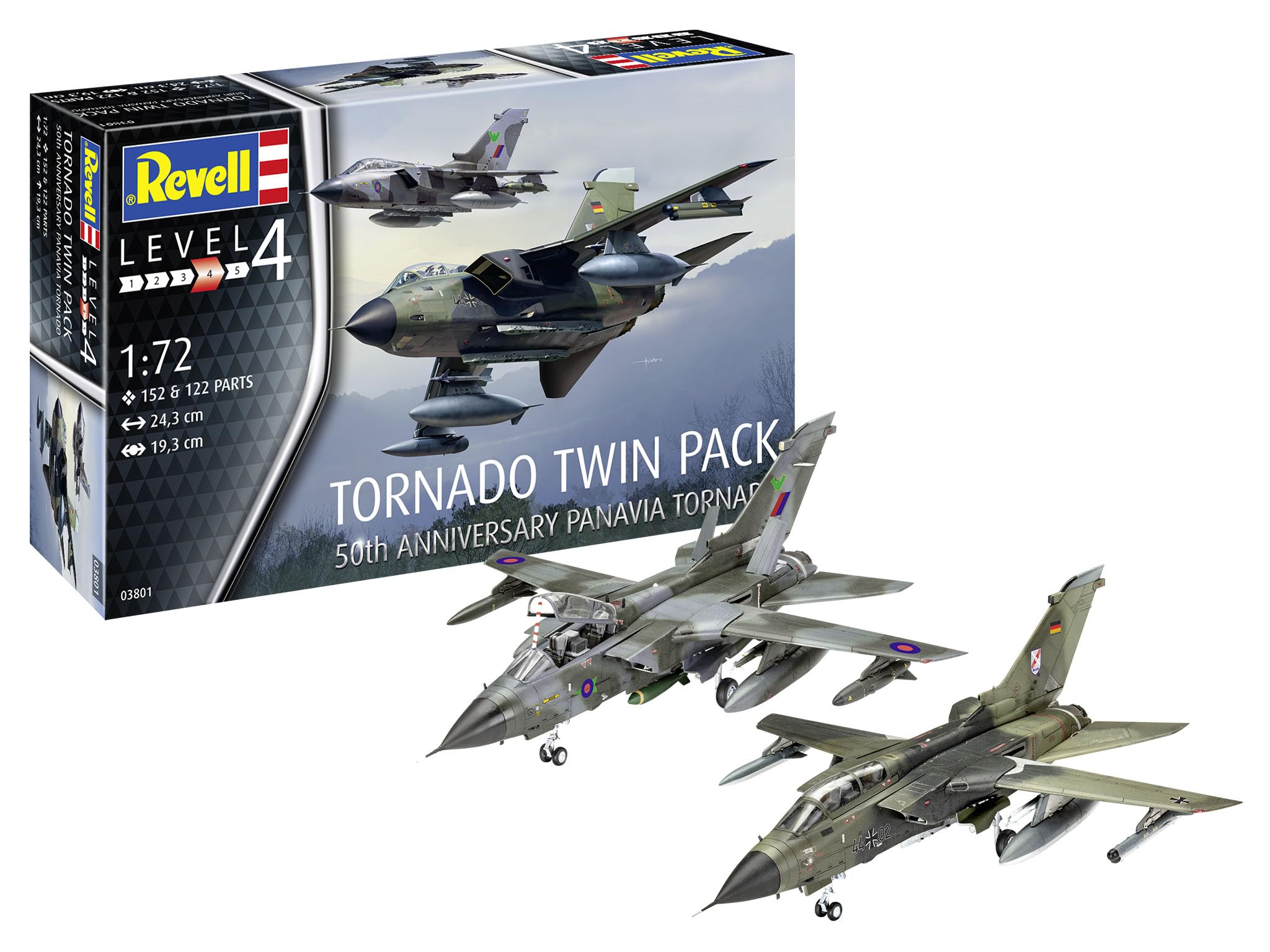 Revell 03801 Tornado 50th Anniversary Twinpack 1:72 Scale Unbuilt/Unpainted Plastic Model Kit