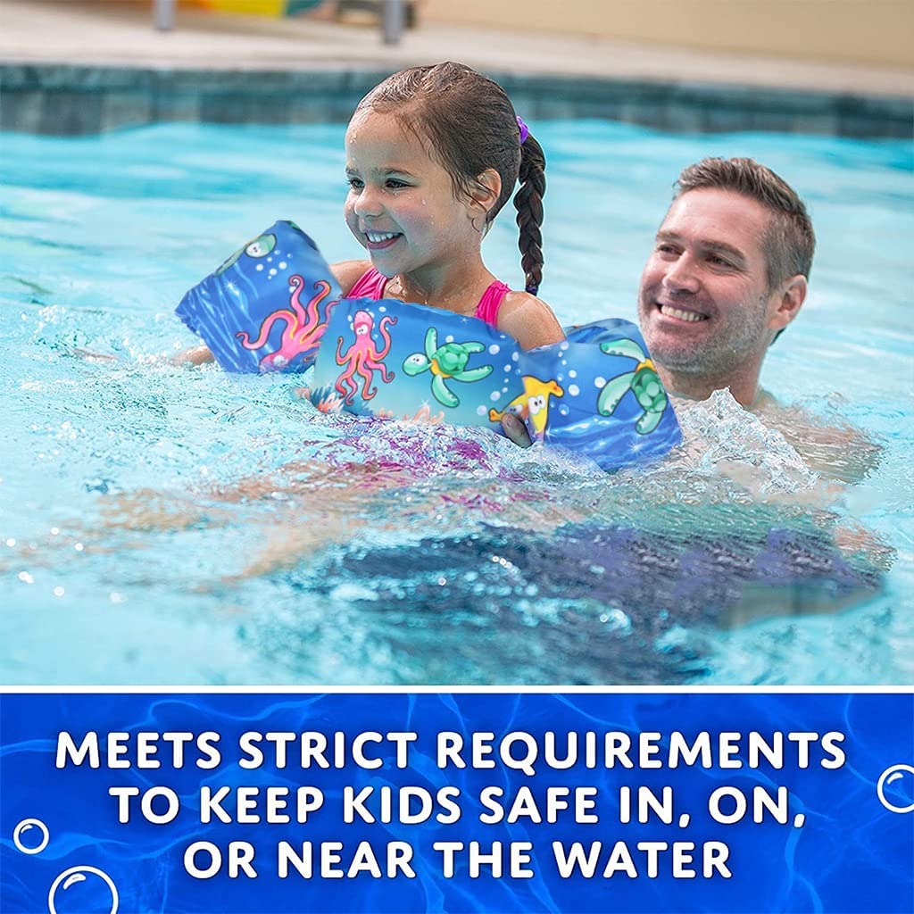 RATAVA Inflatable Arm Floaties for Kids Toddlers, Swimiming Floater Sleeves Arm Bands Floaties Water Wings Water Sports Learning Swim Training Aids (Design May Vary, Multicolor) - Image 8 thumbnail