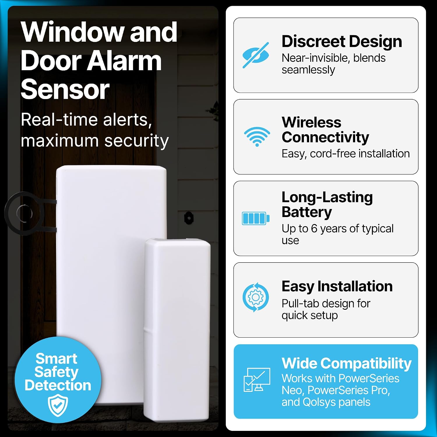 Door Sensor for Automation & Monitoring – Window Alarms for Personal Home Security with 1000Ft Range, Window Alarms Sensor Burglar Door Alarm for Kids Safety, Pool, Cars, Sheds